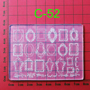 中国风浮雕硅胶美甲模具蝴蝶玫瑰花，相框3d立体贴纸翻模高透明(高透明)款