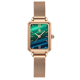 合金带小绿表简约气质时尚真皮流行防水石英表学生小女生跨境手表