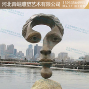 现代抽象雕塑大型创意人脸，雕塑铸铜、铁，、不锈钢室外园林景观装饰