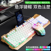 力镁t21背光电脑，键鼠套装有线游戏键盘鼠标套装，发光usb鼠标键盘