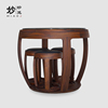 新中式实木圆餐桌圆凳明式创意，饭桌洽谈桌茶楼茶室会所茶桌椅家具