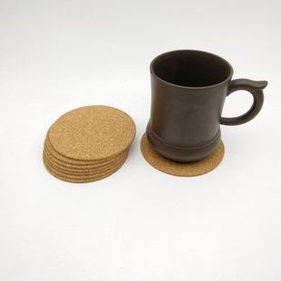 软木碗垫防滑隔热圆形咖啡杯垫空白10CM*3mm小号8片装DIY