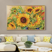 ks十字绣2024年盛开的向日葵，客厅卧室挂画手工绣小格植物花卉