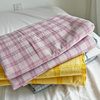 水洗棉床单单件纯棉学生宿舍，男单人床格子全棉，100被单枕套三件套
