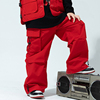 红色裤子男童黑色街舞直筒秋季韩版工装裤宽松儿童女童嘻哈hiphop
