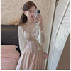 韩版流行春装漂亮搭配一整套小香风绝美奶fufu两件套装碎花连衣裙