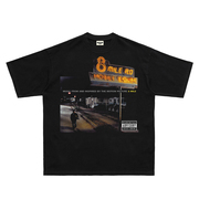 Eminem八英里Vintage饶舌8Mile阿姆嘻哈印花Tee短袖T恤小领口美式