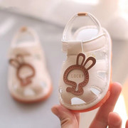 女宝宝凉鞋叫叫鞋夏季一岁公主学步鞋6-12月婴儿鞋子防滑软底鞋夏