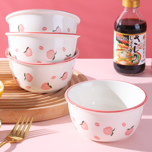 陶瓷餐具日式创意祝福水果，碗碗家用吃饭专用小碗精致可爱饭碗