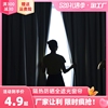 隔热防晒全遮光布窗帘(布窗帘)遮阳帘卧室出租房，阳台魔术贴简易免打孔安装