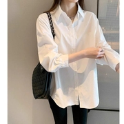 白衬衫女内搭2024年春季韩版设计感小众洋气上衣长袖衬衣春天