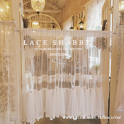 LACESHABBY进口定制法式风格白色梦幻百褶蕾丝布艺窗帘窗纱飘窗遮