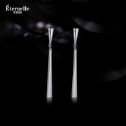 法国Eternelle极简主义设计耳饰冷淡风夏季银耳环小众高级感