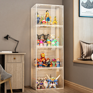 手办乐高展示柜玩具仿亚克力玻璃家用摆件积木置物架子透明收纳盒