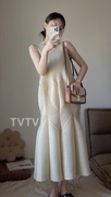 tvtv奶油蛋糕裙~设计感定制面料三宅褶皱，廓形连衣裙背心裙