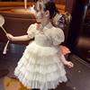 女童连衣裙中国风女孩旗袍，夏装2024洋气儿童，泡泡袖网纱公主裙