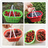 5h6s手提草莓采摘篮，子实底红色水果，筐子杨梅篮塑料樱桃桑葚篮