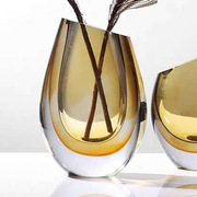 简约现代琉璃花瓶样板房软装家居饰品客厅创意玻璃花器工艺品摆件