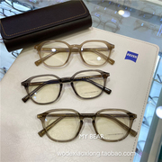 韩国超轻板材多边形眼镜框，复古潮款素颜镜男玳瑁，百搭女眼镜z架2b0