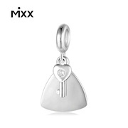 mixx925银X系列爱之灵药三角牌钥匙刻字吊坠项链定制水晶时尚饰品