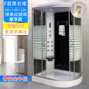 整体淋浴房浴室弧钢化玻璃一体式家用浴房洗澡房封闭式蒸汽暖风机