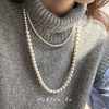 多层叠戴轻奢小众高级感设计珍珠，项链女秋冬毛衣链长款2024