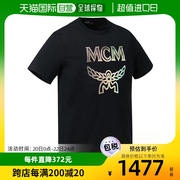 香港直邮mcmment-shirts男士黑色徽标棉质，t恤mht9smm64bk