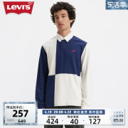 Levi's李维斯春季男士polo衫针织T恤长袖复古拼色潮流时尚