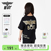 BOY童装短袖男女童圆领烫金LOGO宽松百搭T恤K01113