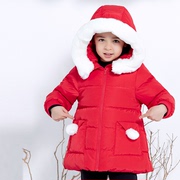 巴拉巴拉反季女童羽绒服冬装儿童加厚外套小童红色派克服