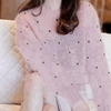 马海毛毛衣女士镂空软糯海马针织衫，粉色短款薄上衣，外套新2023秋季