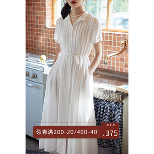 美丽的皇帝夏日风铃高级感白色连衣裙气质显瘦法式长裙子女夏天
