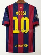 1415巴萨欧冠决赛主场球衣梅西内马尔苏亚雷斯复古足球服套装定制