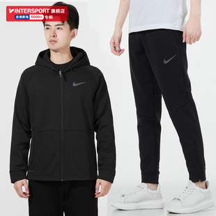 Nike耐克运动套装男2024夏季加绒连帽防风外套休闲跑步小脚裤