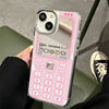 可爱粉色卡通电话机镜面适用苹果15手机，壳iphone14promax创意13女12防摔11全包14pro网红xsmaxxr保护套