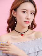 日韩国脖子饰品短款项链锁骨，链女时尚个性，潮人红嘴唇脖链颈带项圈