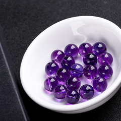 紫水晶手串耳环小圆珠饰品配件