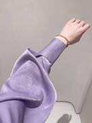 法式级感紫色缎面泡泡袖衬衫女2024年早春气质优雅垂感衬衣