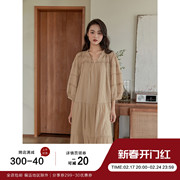 大码百分百2023秋女装微胖mm显瘦重工花边蕾丝法式连衣裙