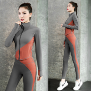 瑜伽服套装女夏季2024外套高级感时尚长袖专业跑步运动健身服