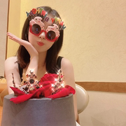 韩国网红小红书同款女神生日快乐眼镜 蛋糕派对自拍搞怪眼镜装扮