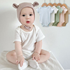 宝宝夏季连体衣婴儿纯棉三角哈衣儿童短袖透气薄款包屁衣0-3衣服