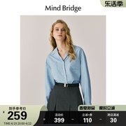 MindBridge老钱风衬衫2024春季女古巴领长袖衬衣法式复古上衣