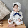 idea婴童装秋款女宝宝爬服0-3-6-9个月新生婴儿可爱纯棉连体哈衣