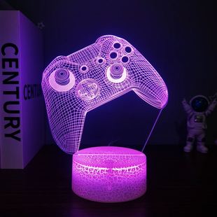 立体灯桌面摆件科技感创意游戏手柄3D台灯USB电脑视觉LED七彩