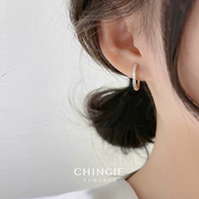chingie精致简约小巧假耳环锆石，小圈耳夹无痛无耳洞蚊香盘耳夹女