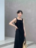 Chlee Proper23年夏优雅知性气质吊带长裙纯色百搭连衣裙