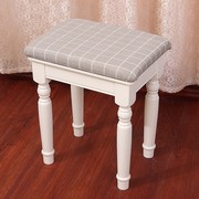 田园梳妆凳白色公主妆凳简约美甲凳子布艺软包凳卧室化妆凳子欧式