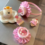 cake少女生日小蛋糕甜系发饰，粉色帽子发箍网红派对头饰可爱头箍