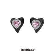 pinkdrizzle小粉君糖果色彩色，珐琅爱心方块小耳钉，女可爱甜美耳环
